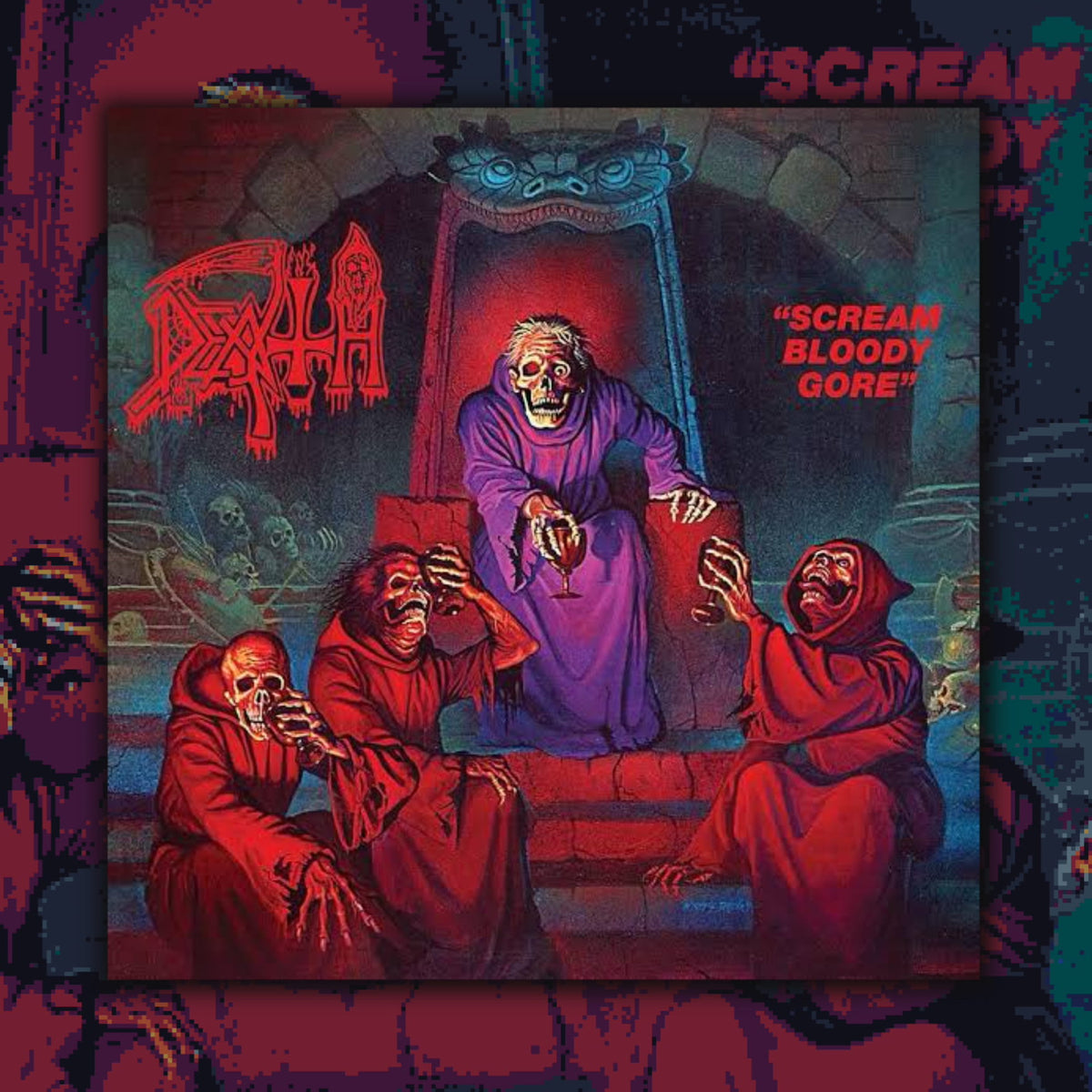 ‘Death’ - Scream Bloody Gore LP (Pink/Red/Blue Splatter Vinyl)