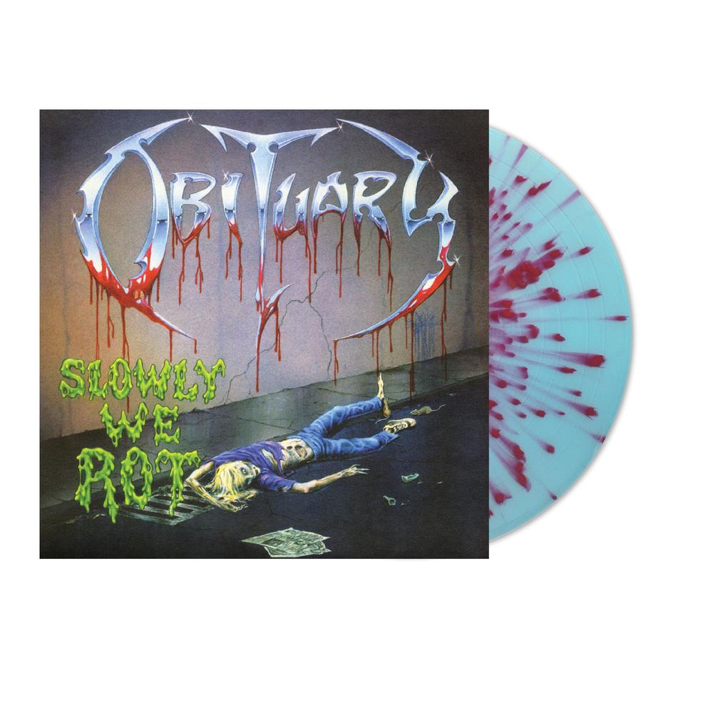 ‘Obituary’ - Slowly We Rot LP (Blue w/Blood Splatter Vinyl)